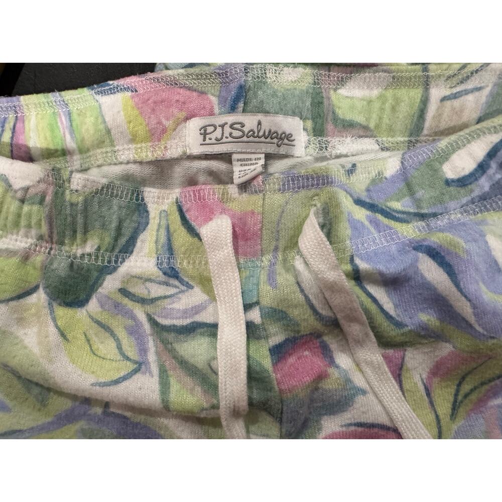 P.J. Salvage Cool Breeze Tropical Leaf Cozy Pajamas Small - Picture 6 of 8